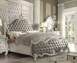 bone white gray tufted king bed