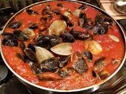mussels and clams fra diavolo inside