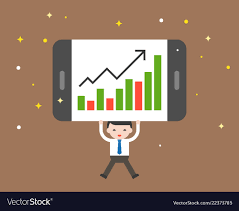 Businessman Holing Rising Stock Bar Chart In