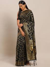 mitera black gold toned art silk