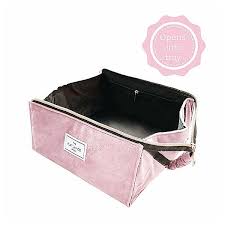 pink velvet open flat makeup box bag by