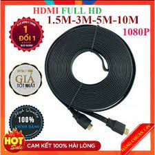 Hàng Tốt]Dây Cáp HDMI 1.5m 3m 5m 10m dẹt đen-Dây cáp kết nối cổng HDMI 2  đầu tốt chống nhiễu xịn chất lượng cao giá rẻ