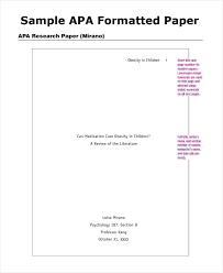Apa Research Paper Format Literature Review Literature