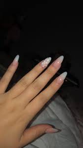 Choosing an acrylic nail kit is tough. Ombre Acrylic Nails Almond Shape With Flower Design Almond Acrylic Nails Designs Ombre Acrylic Nails Almond Shaped Nails Designs
