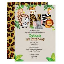 Jungle 1st Birthday Party Invitations Zazzle Com