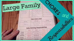 Large Family Chore Responsibility Chart
