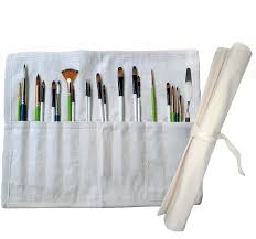 brush roll up case 10 pockets 16 in