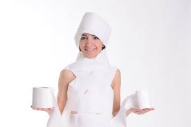 a mummy costume out of toilet paper