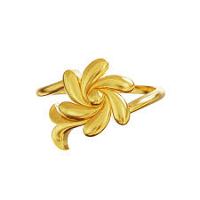 plain fl design gold ring 03 02