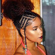 The cornrow braid in the center acts as a middle part and the cornrows on either side cascade down in box braids. 21 Easy Ways To Wear Natural Hair Braids Page 2 Of 2 Stayglam Natural Hair Braids Natural Hair Styles Small Cornrows