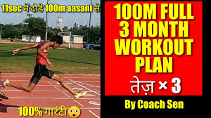 month 100m national level traning plan