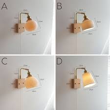 Ceramic Wall Light With Oak Wood Plate