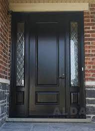 Black Entry Door With Two Paneled