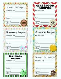 Printable No Homework Coupons From Classroom Reward Template Meaning