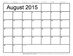 2015 August Calendar Under Fontanacountryinn Com