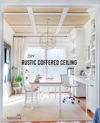 diy rustic coffered ceiling