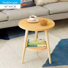 Round Wood Coffee Table Single Double