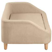 large beige linen pet sofa dog bed