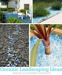 blue glass landscaping mulch pebble