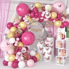mmtx rose pink balloon garland arch kit