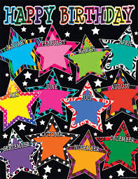 Fancy Stars Happy Birthday Chart