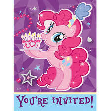 My Little Pony Pinkie Pie Invitations 8 Birthday Party Supplies Stationery Ebay