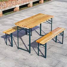 3pcs Folding Wood Beer Table And Bench