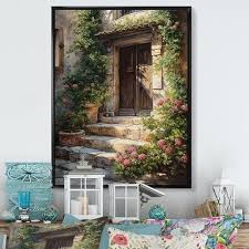 Farm Door And Windows Framed Canvas Art