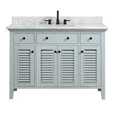 Popular picks in bathroom vanities. Home Decorators Collection Fallworth 49 In W X 22 In D Bath Vanity In Light Green With Marble Vanity Top In Carrara White With White Basin 19115 Vs49 Lg The Home Depot