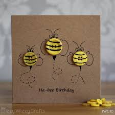 This deck looks exactly like a vintage. Hap Bee Birthday Bee Button Birthday Cards By Izzywizzycrafts Bee Cards Button Cards Handmade Birthday Cards