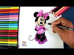 cómo dibujar y colorear a minnie mouse