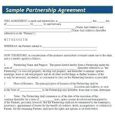 Partnership Agreement Template Doc Free Contract Pdf