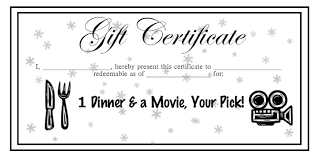 Dinner And Movie Gift Card Gift Card