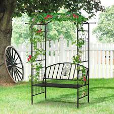 Metal Garden Arbor Arch With 2 Seat