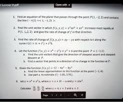 Solved Find An Equation Of The Plane