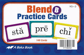 Abeka Blend Practice Cards B K5 149 Cards