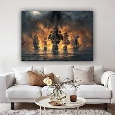 Sailing Ship War Canvas Wall Art