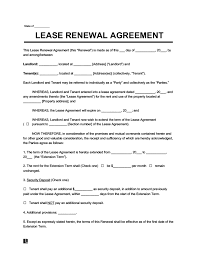 free lease renewal agreement template