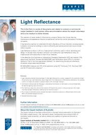 light reflectance carpet insute of