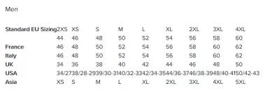 Eu To Us Size Chart