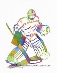Ice Hockey Goalie Art Hockey Art Print