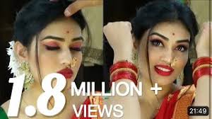 maharashtrian red bridal makeup look
