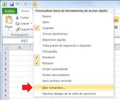 Resultado de imagen para barras de herramientas de excel
