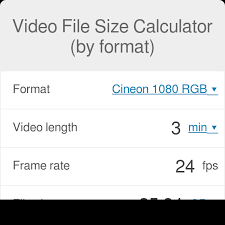 video file size calculator by format