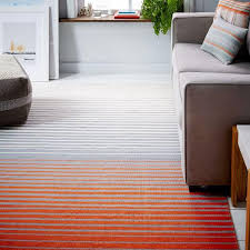 grey ombre stripe cotton dhurrie rug