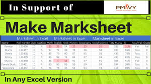 make marksheet in excel you