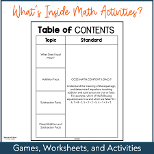 Math Activities Packet Balancing