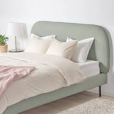 Buy the selected items together. Vadheim Upholstered Bed Frame Gunnared Light Green King Ikea Upholstered Beds Upholstered Bed Frame Bed Frame