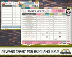 Printable Reward Chart For Girls And Boys 8 5x11 Editable Kids Reward Chart Template Behavior Charts For Children Reward Chart System