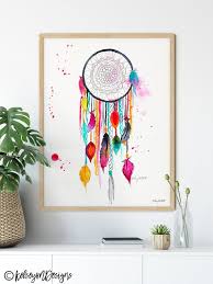 Pink Boho Dream Catcher Wall Art